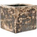 Lava Relic Rust metal Cube bloempot binnen 20x20x20 cm