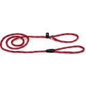 Hondenriem van rond nylon sliplijn 170cm x 8mm rood