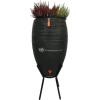 Capi Nature Rib regenton zwart 130L met plantenbak