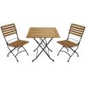 Hardhouten Bistroset Jakarta 75 x 75 cm met zwart frame