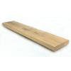 Eiken wandplank massief recht 80 x 30 cm inclusief leren riemen bruin