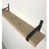 Eiken wandplank massief recht 120 x 30 cm inclusief plankdragers