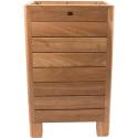 Hoge houten plantenbak naturel 50x34x80 cm