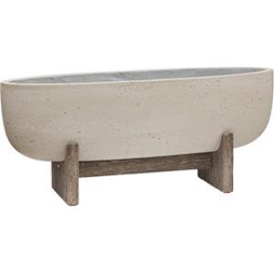 Pottery Pots Shelby M beige washed 75 cm ovale bloempot op poten Pottery Pots Shelby M beige washed 75 cm ovale bloempot op poten