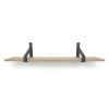 Eiken 18mm wandplank recht 75 x 20 cm inclusief plankdragers