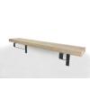 Eiken wandplank massief recht 60 cm op 20 cm diepe plankdragers