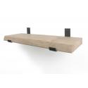 Eiken wandplank boomkant 60 cm in 20 cm diepe industriele plankdragers