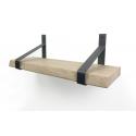 Eiken wandplank boomkant 60 cm in 20 cm diepe plankdragers