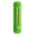 Metalen thermometer 19 cm groen voor gebruik binnen en buiten