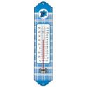 Metalen thermometer Alpen 29 cm blauw voor gebruik binnen en buiten