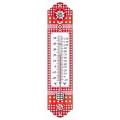 Metalen thermometer Alpen 29 cm rood voor gebruik binnen en buiten