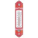 Metalen thermometer Alpen 29 cm rood voor gebruik binnen en buiten