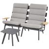 Ventus Negro zwarte duo loungeset - 2 persoons