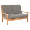 Teak 124 cm Loungebank inclusief kussens - 2 persoons