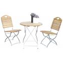 Hardhouten Bistroset ⌀ 77 cm met metalen frame