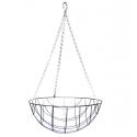 Hanging basket zwart gecoat metaal - L