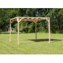 Vrijstaande pergola hout 2.9x3 meter met zand kleurig harmonicadoek