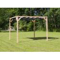 Vrijstaande pergola hout 2.9x4 meter met zwart kleurig harmonicadoek