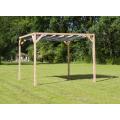 Vrijstaande pergola hout 2x5 meter met antraciet kleurig harmonicadoek