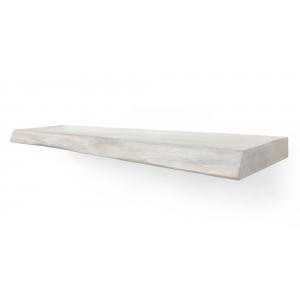 Zwevende wandplank eiken boomstam natuurlijk wit 30 x 20 cm