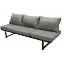 Loungebank tuin aluminium - Textiel - Grijs 210 cm