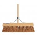 Zachte bezem van kokosvezel 30 cm met houten steel 150 cm